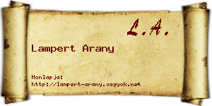 Lampert Arany névjegykártya